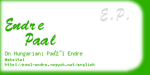 endre paal business card